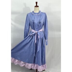 EVI GRINTELA Sz XL Purple Shirt Dress Ruffle Cotton NWT